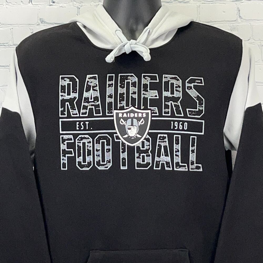 Las Vegas Raiders Hoodie Hooded Sweatshirt NFL Team Apparel Black M Medium